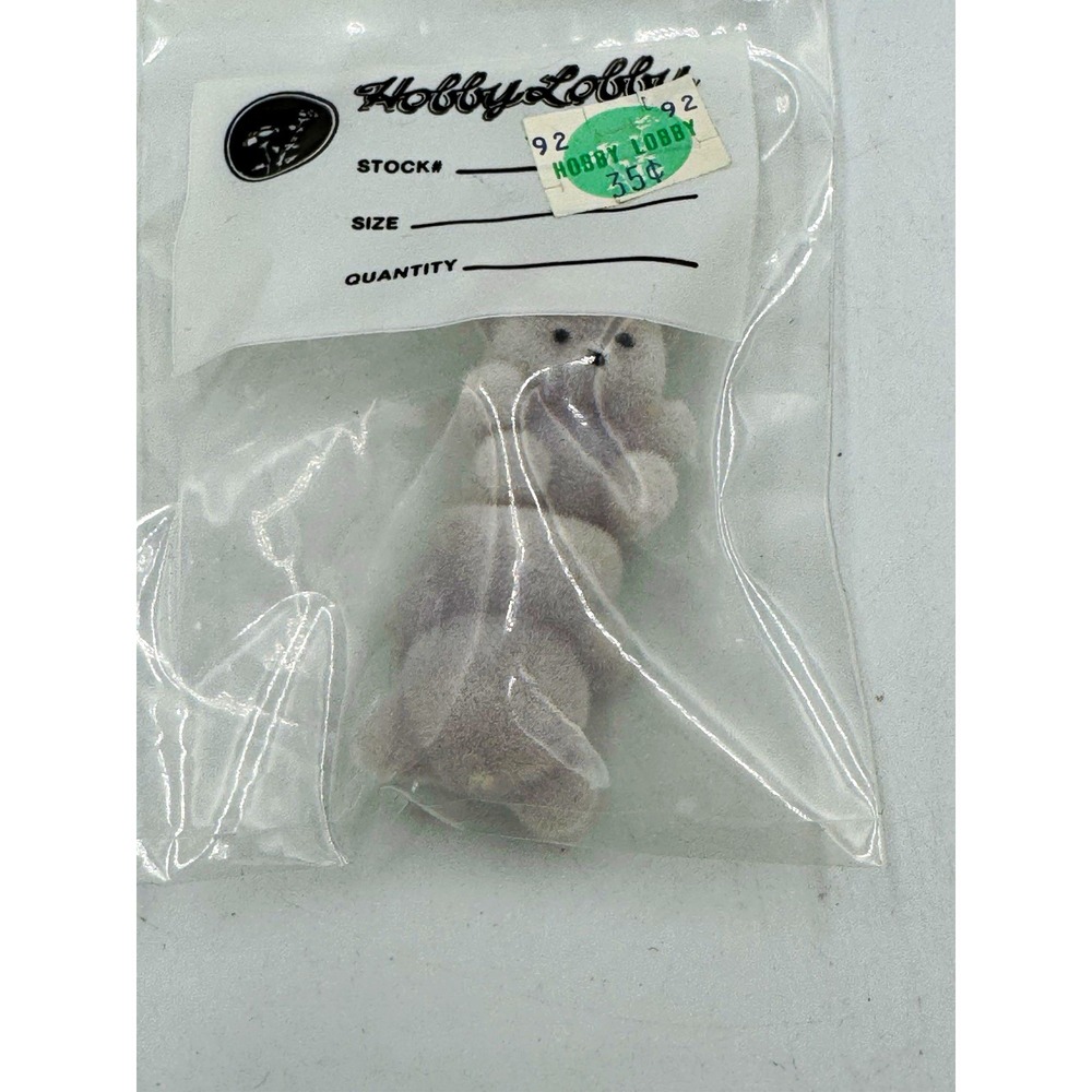 Vintage Hobby Lobby 2 pk White flocked Miniature Teddy Bears